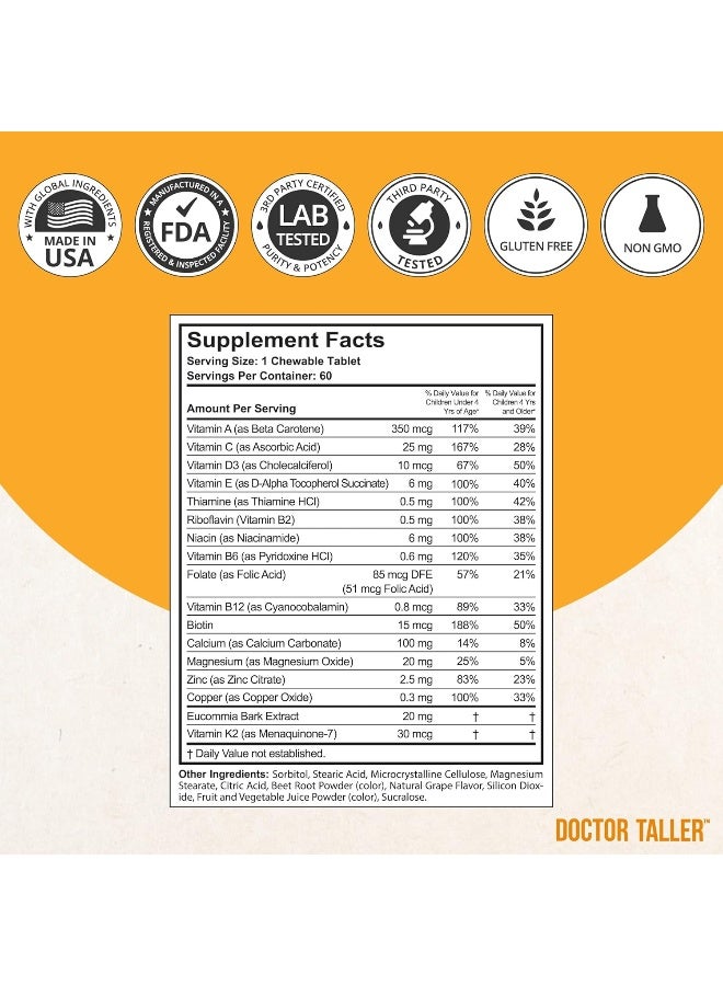 NuBest Doctor Taller Kids Grape Chewable Tablets for Kids - Image 3