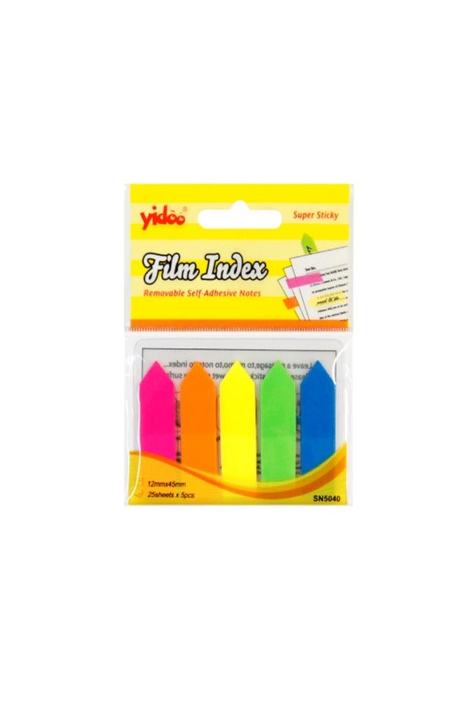 Sticky Notes Yadoo 5 Neon Arrow Colors Dividers 45x12mm 125 Sheets Model SN5040