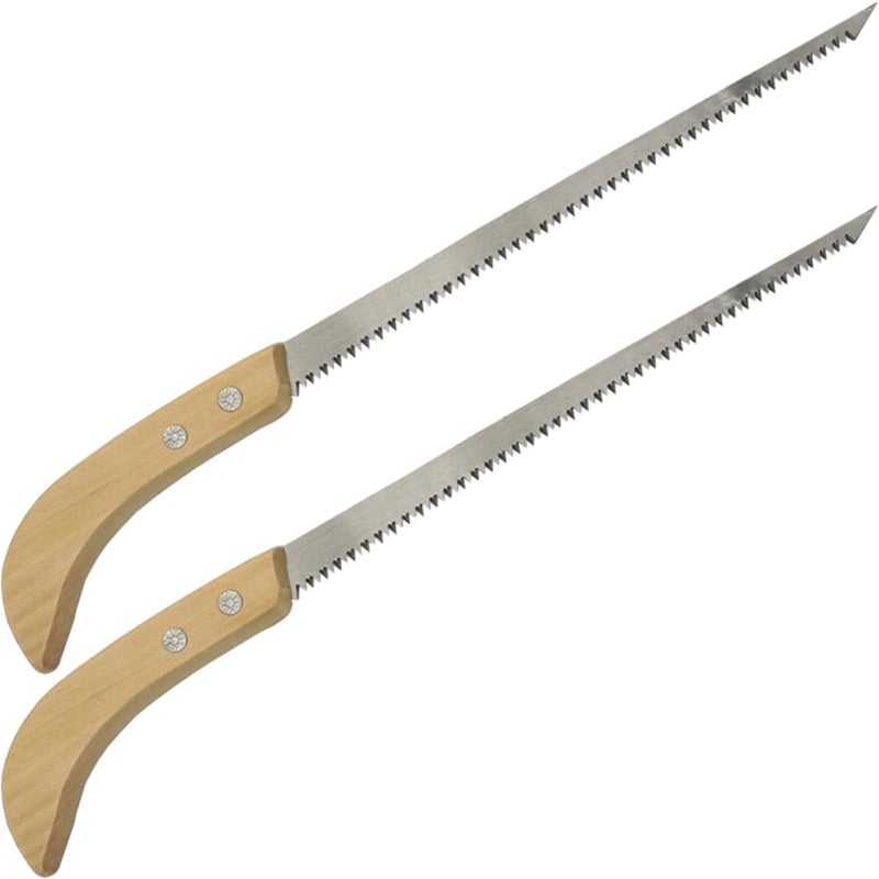 2pcs Hand Saw for Trees and Wood Pruning Saw with Wood Handle, Double-edged Blade Gardening Tool for Tree Trimming and Camping Use - Image 1