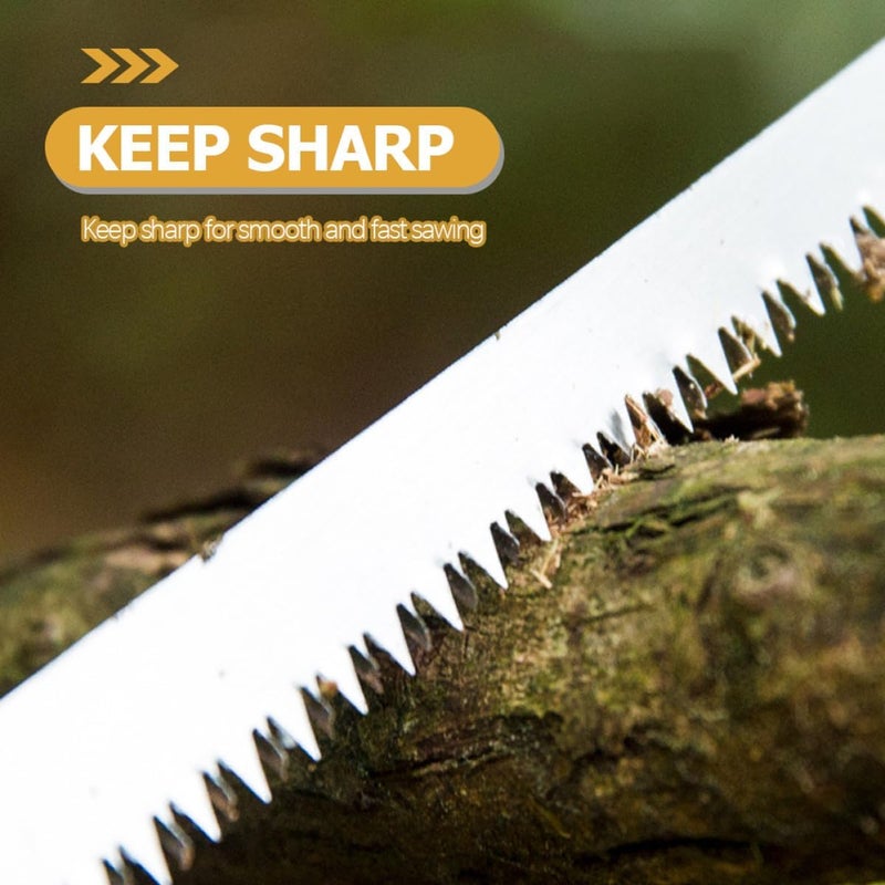 2pcs Hand Saw for Trees and Wood Pruning Saw with Wood Handle, Double-edged Blade Gardening Tool for Tree Trimming and Camping Use - Image 4
