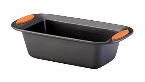 Rachael Ray Yum-o! Bakeware Oven Lovin' Nonstick Loaf Pan, 9-Inch by 5-Inch Steel Pan, Gray with Orange Handles - Image 5
