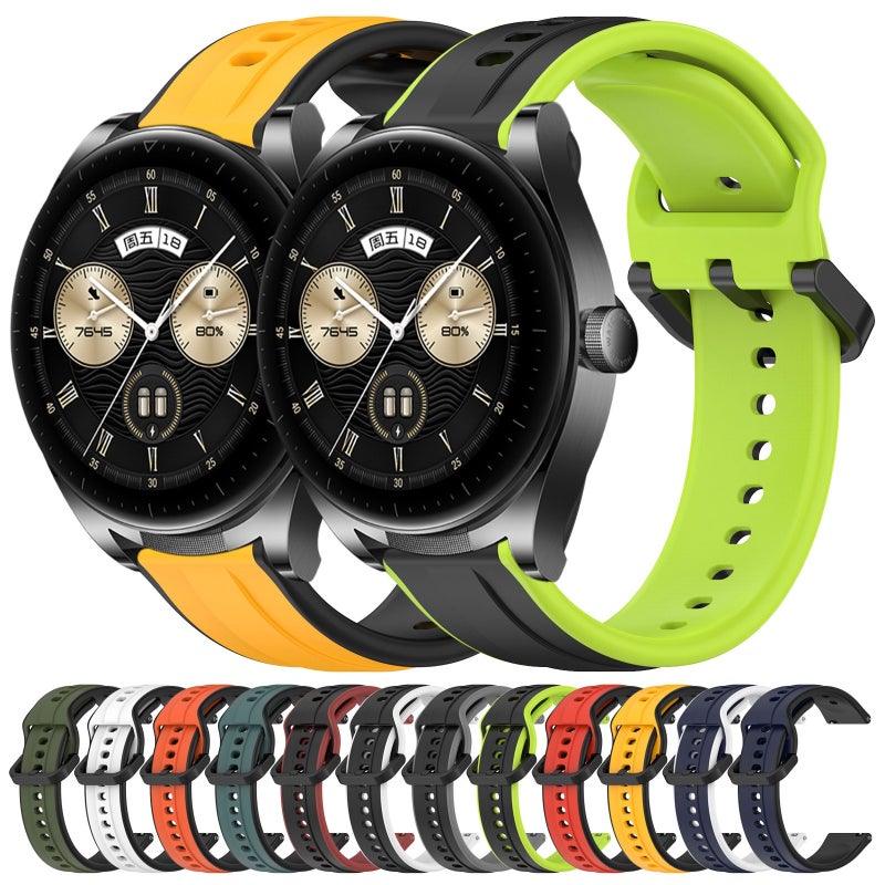 erorex For Huawei Watch Buds 22Mm Convex Loop Two-Color Silicone Watch Band(Midnight Blue+White) - Image 3