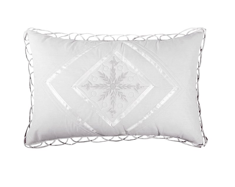 Rj Products Luxurious Embroidered Cotton Pillow Covers of Standard Size (White Colour), 100 GSM - Image 3