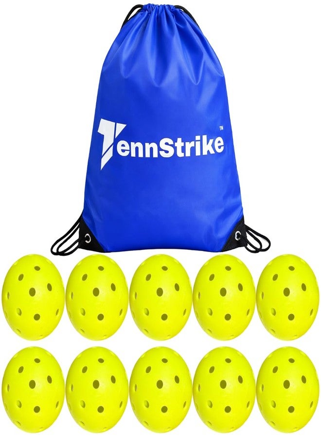 Tennstrike USAPA Approved 40 Holes Pickleball Ball | Bag of 10 | for Tournament and Competition | Balanced Resilient | High Bounce and Durable Ball - Image 1