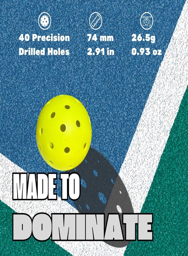Tennstrike USAPA Approved 40 Holes Pickleball Ball | Bag of 10 | for Tournament and Competition | Balanced Resilient | High Bounce and Durable Ball - Image 4
