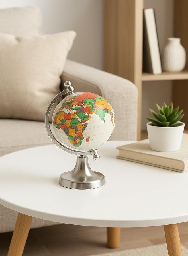 ThincAmaxe Mini World Globe with Plastic Base – 6 Inch Height Decorative Desk Globe for Kids Learning, Study, Travel Enthusiasts & Office Decoration - Image 3