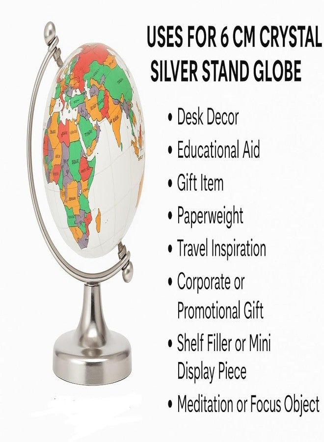 ThincAmaxe Mini World Globe with Plastic Base – 6 Inch Height Decorative Desk Globe for Kids Learning, Study, Travel Enthusiasts & Office Decoration - Image 4