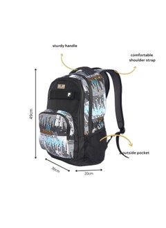 pierre cardin 2pcs Set Kids School Backpack with Pencil Case(36x49x20CM) Black Urban City Design  - Image 3