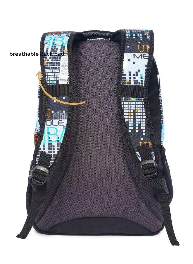 pierre cardin 2pcs Set Kids School Backpack with Pencil Case(36x49x20CM) Black Urban City Design  - Image 4