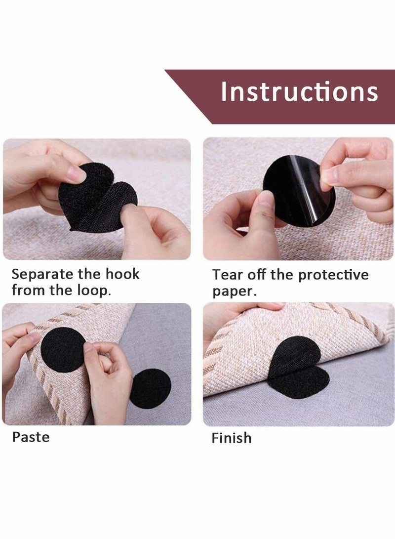 Excefore Round Sticky Back Hook and Loop Fasteners Coins Black Nylon Self Adhesive Dots for Home School Office (12 Pairs) - Image 3