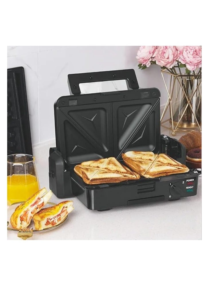 DSP Dsp Electric Waffle Maker Grill Sandwich Maker Toaster 4 in 1 Multifunctional Non-Stick Plates Panine use Et Grill 4en1 1200W KC-1171  - Image 2