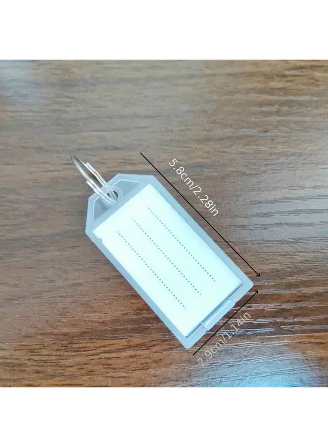 15PCS White Key Tags With Blank Grids Transparent Lids And Split Rings - Image 3