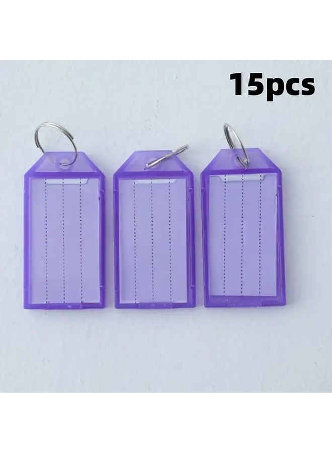 15PCS White Key Tags With Blank Grids Transparent Lids And Split Rings - Image 5