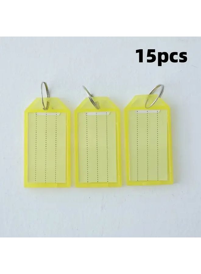 15PCS White Key Tags With Blank Grids Transparent Lids And Split Rings - Image 4