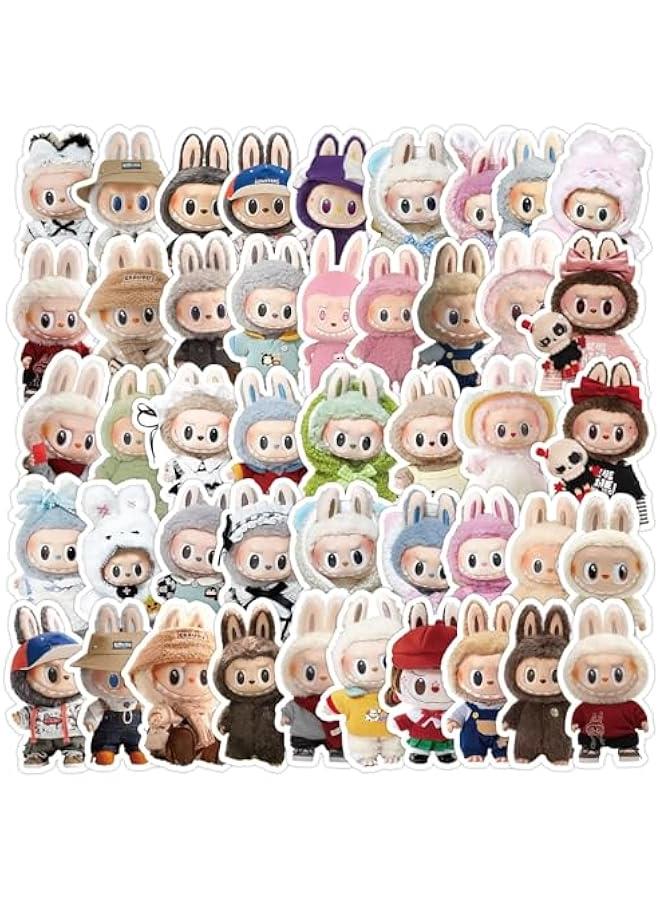 Arabest 50pcs Labubu Cartoon Stickers for Teen Water Bottle, Cool Terror Labubu Waterproof Vinyl Decal for Kids Adult Girl Laptop Skateboard Phone Guitar Travel Case Bike - Image 2