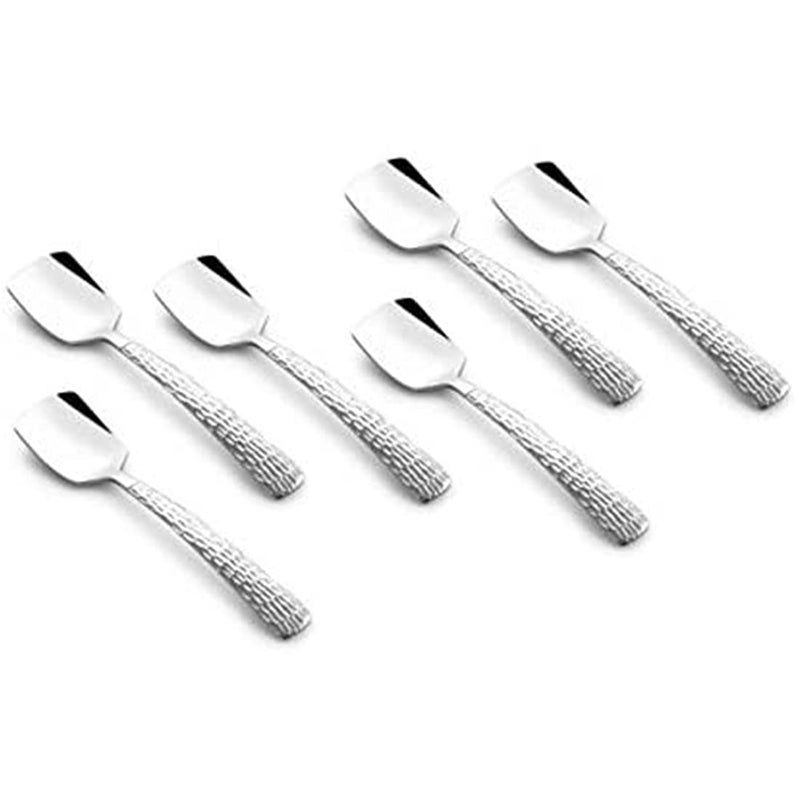 FnS Madrid Ice Cream Spoon Hammer Finish on Handle for Desserts Like Ice Cream and Puddings (6 Ice-Cream Spoon) - Image 3