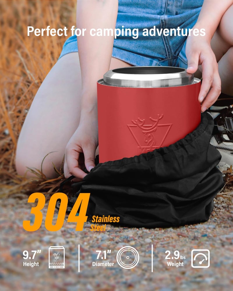 YEFU Tabletop Fire Pit 9.7 x 7.1 in, Low Smoke Camping Stove for Outdoor & Patio, Fueled by Pellets or Wood, Safe Burning Table Top Firepit, with Travel Bag & 2 Mini Sticks & Fireproof Mat, Red - Image 3