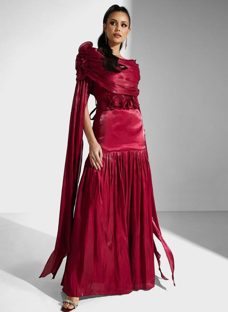 Golden Apple Belted Split Dress