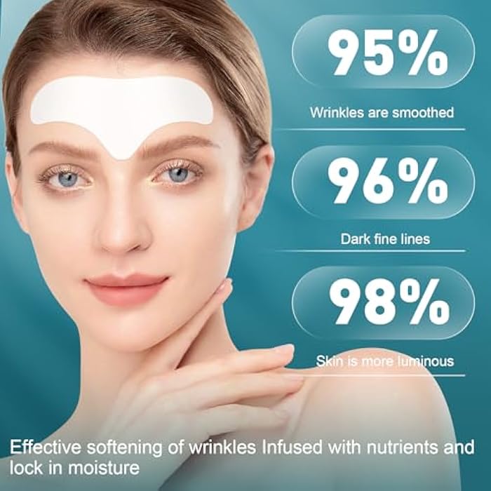 YHOVID 28 Pcs Forehead Wrinkle Patches - Anti Wrinkle Facial Patches with Collagen and Vitamin E for Face Overnight to Smoothing Fine Frown Lines & Wrinkles Treatment - Image 2
