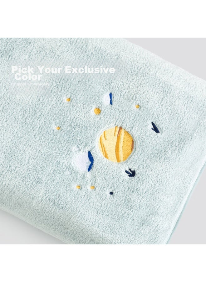 Sanli Antibacterial Embroidered Bath Towel, Class A, Adult Home Use, Soft, Absorbent, Quick-drying, Uni, 140*70cm, Sky Blue - Image 5