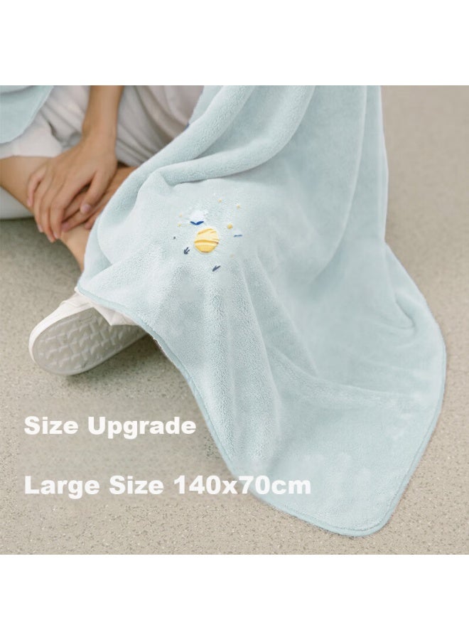 Sanli Antibacterial Embroidered Bath Towel, Class A, Adult Home Use, Soft, Absorbent, Quick-drying, Uni, 140*70cm, Sky Blue - Image 3