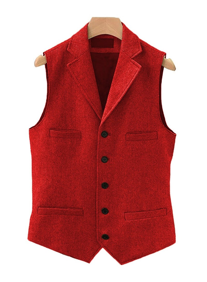 KUYING New Fashionable Herringbone Patterned Suit Vest  - Image 1
