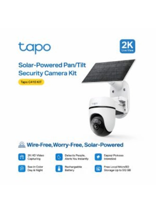 تابو طقم كاميرا المراقبة الشمسية Tapo C410 - دقة 2K، قابلة للإمالة والتحريك، لاسلكية للاستخدام الخارجي - Image 2