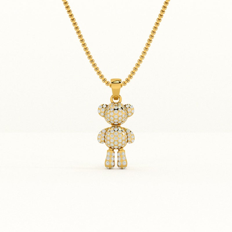 PALMONAS 18k Gold Tone Plated Teddy Solitaire Necklace for Women - Image 1
