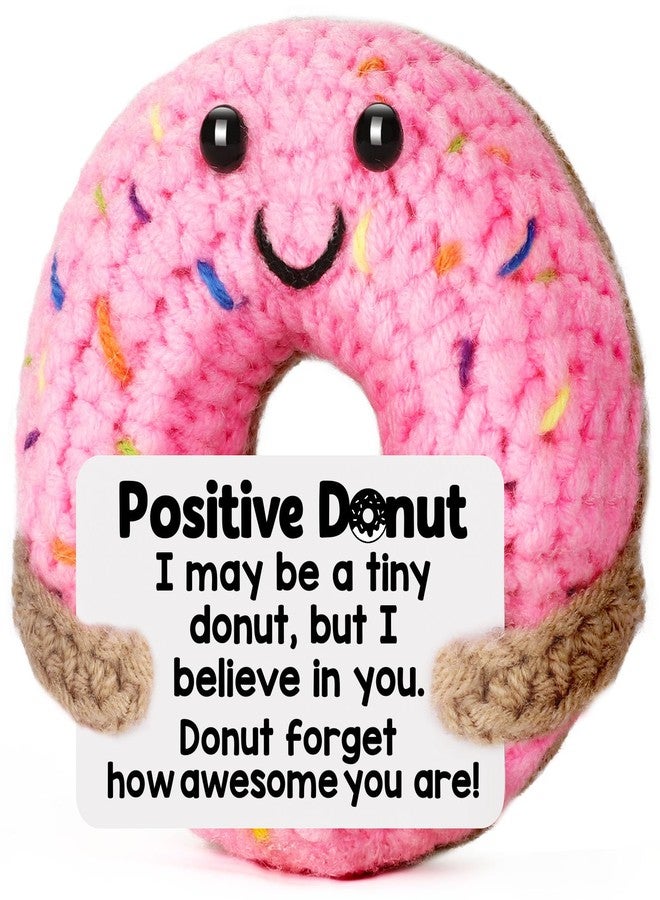 BuiltFit Funny Positive Gifts for Women - Emotional Inspirational Support Cheer Up Small Cute Handmade Crochet Donut for Teens Friends Birthday Graduation Easter Motivational Presents Potato Pickle - Image 1
