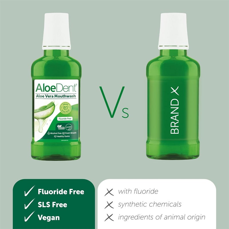 Aloe Dent Optima AloeDent Aloe Vera Mouthwash Fluoride Free Natural Action Vegan Cruelty Free SLS Free Alcohol Free Healthy Gums 250 ml - Image 4