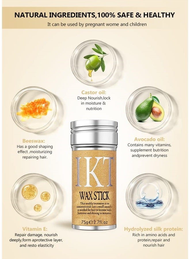 ANWOOR Hair Wax Stick, Styling Wax for Smooth Wigs, Slick Stick for Hair Non-greasy Styling Hair Pomade Stick for Flyaways Edge & Frizz Hair - 2.7 Oz - Image 3