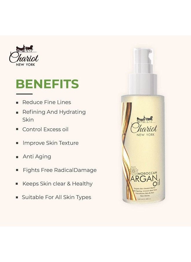 Chariot New York Morocaan Argan Oil ; Antiageing ; Antistretch Marks; Nonsticky For Hair And Skin Care 100 Ml  - Image 4