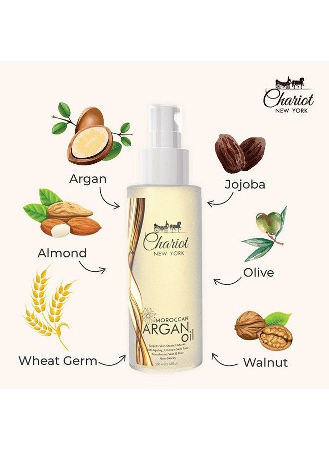Chariot New York Morocaan Argan Oil ; Antiageing ; Antistretch Marks; Nonsticky For Hair And Skin Care 100 Ml  - Image 3