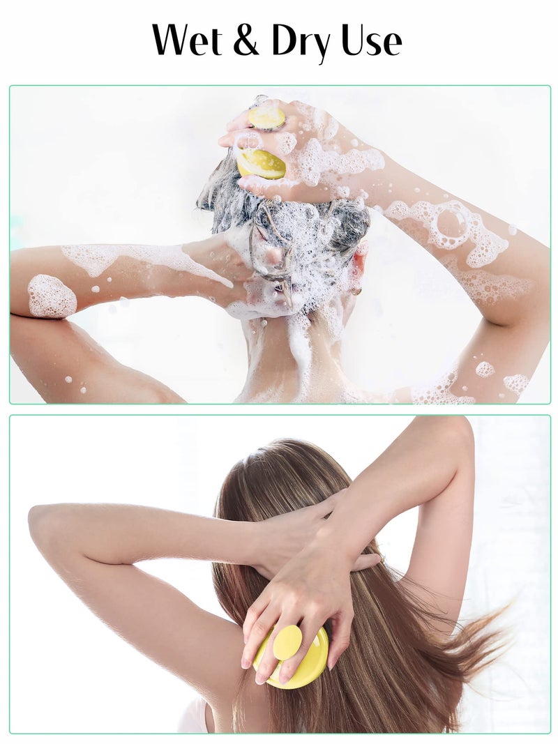 HEETA Scalp Massager with Soft Silicone Bristles - Promotes Hair Growth, Exfoliates Scalp, Removes Dandruff, and Enhances Shampoo Cleansing, Yellow - Image 5