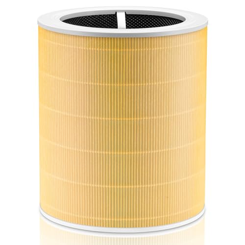 Ecleanfy فلتر استبدال رعاية الحيوانات الأليفة Core 600S لجهاز تنقية الهواء LEVOIT Core 600S و Core 600S-P، 3 في 1 HEPA، كربون نشط عالي الكفاءة، Core 600S-RF-PA، عبوة واحدة، أصفر - Image 1