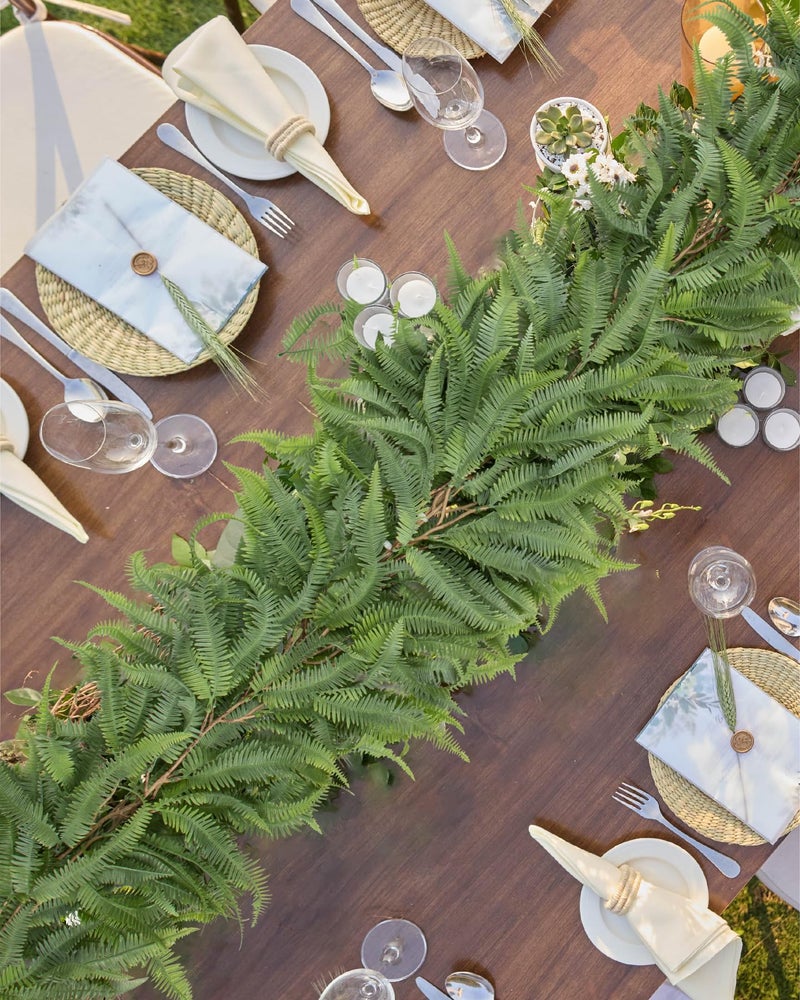 Briful 5ft Long Greenery Garland Set of 2 Boston Fern Floral Garland for Door Mantle Decorations, Lush Realistic Spring Summer Artificial Garland for Home Farmhouse Indoor Decor - Image 4