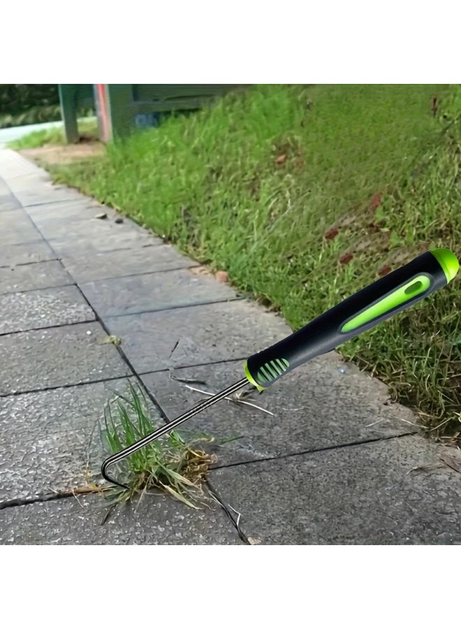 Grass Green 4pcs Heavy Duty Metal Weed Removal Tool Set Ergonomic Handles Durable Steel Prongs - Image 3