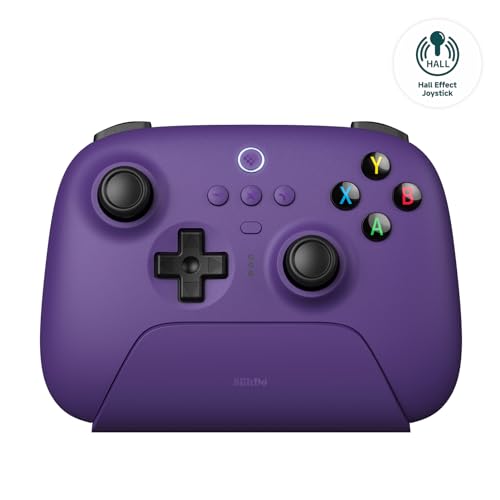 8Bitdo Ultimate 2.4G Wireless Controller, Hall Effect Joystick Update, Gaming Controller with Charging Dock for PC, Android, Steam Deck & Apple, Purple - Image 1