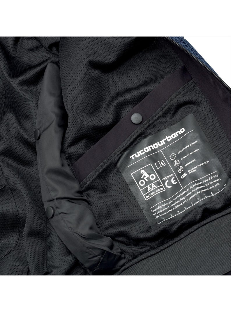 TUCANO URBANO FLOWMOTION JACKET 3D mesh aviator jacket, CE certified – Class AA Black  - Image 5