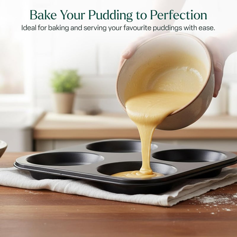 وينسم صينية بودينج يوركشاير وينسوم ( Yorkshire Pudding Tray) مكونة من 4 أكواب لصنع المافن، منتج عالي الجودة مقاوم للالتصاق، مناسبة للخبز في الفرن أو التحميص. (عبوتان) - Image 4