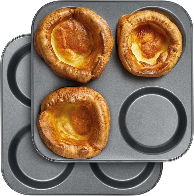 وينسم صينية بودينج يوركشاير وينسوم ( Yorkshire Pudding Tray) مكونة من 4 أكواب لصنع المافن، منتج عالي الجودة مقاوم للالتصاق، مناسبة للخبز في الفرن أو التحميص. (عبوتان) - Image 1