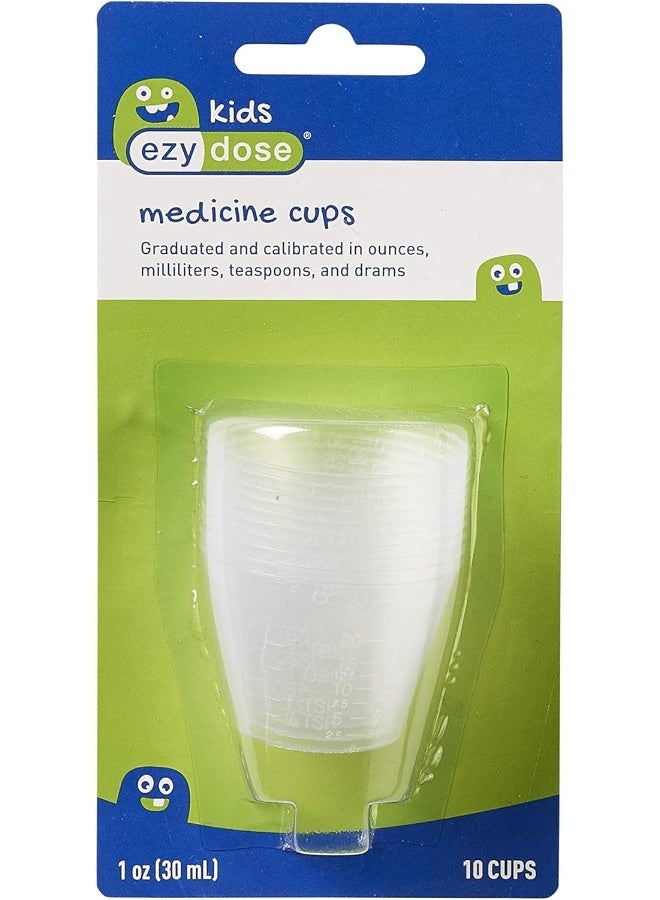 Ezy Dose Kids Medicine Cups for Liquid, Graduated Dispenser for Baby and Toddler, Easy Dosage Measurements, Reusable, 1 Oz Capacity, 10 Count, Made in the USA, BPA Free - Image 1