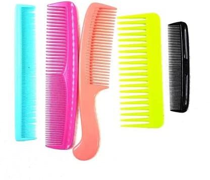 pass pass ‍‍ Set of 5 Pcs Classic Hair Comb Set for Men & Women | Durable & Lightweight Styling Combs for Salon, Barber & Home Use - Image 2