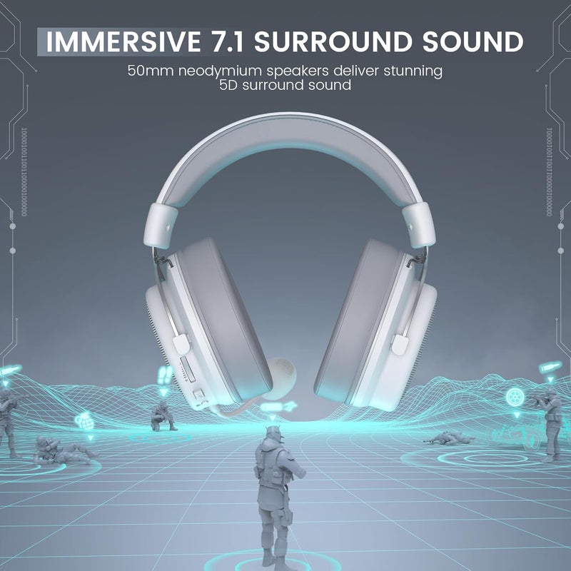 EKSA USB Gaming Headset for PC, Computer Headphones with Detachable Noise Cancelling Microphone, 7.1 Surround Sound, 50MM Driver, Wired Headset with Mic for PS4/PS5, Xbox One, Laptop, Work - Image 2