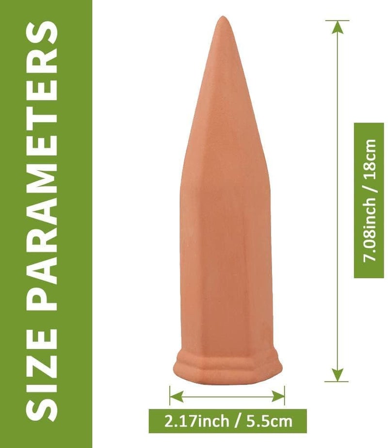 Tcamp 10 Pack Terracotta Watering Spikes, Plant Watering Devices Wine Bottle Automatic Plant Self Watering Spikes for Vacations, Self-Watering Stakes for Indoor Outdoor Plants - Image 5