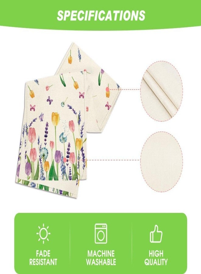 Artoid Mode Lavender Tulip Summer Table Runner, Spring Seasonal Anniversary Holiday Kitchen Dining Table Decoration for Indoor Outdoor Home Party Decor 13 x 72 Inch - Image 5