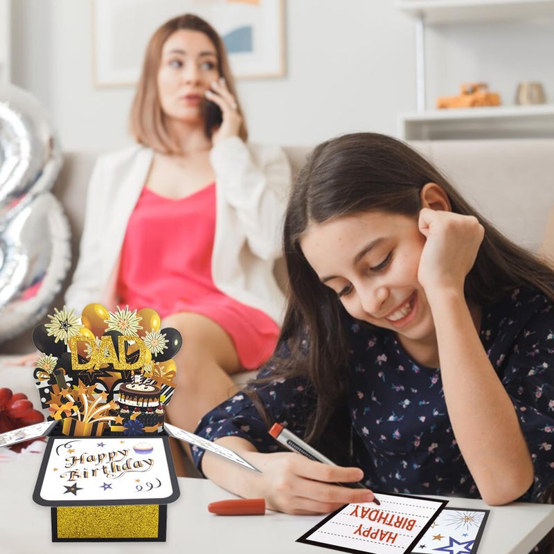 Asmallgf Cool Mens Birthday Gifts for Dad, Happy Daddy Birthday 3D Card from Daughter Son, Funny 40th 50th 60th 70th 80th Birthday Decorations for Father - Image 5