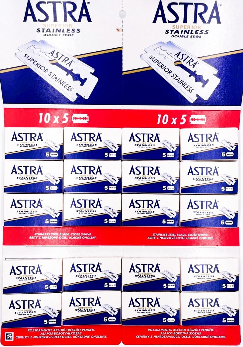 Astra Stainless, Double Edge Razor Blades, 100 pieces - Image 1