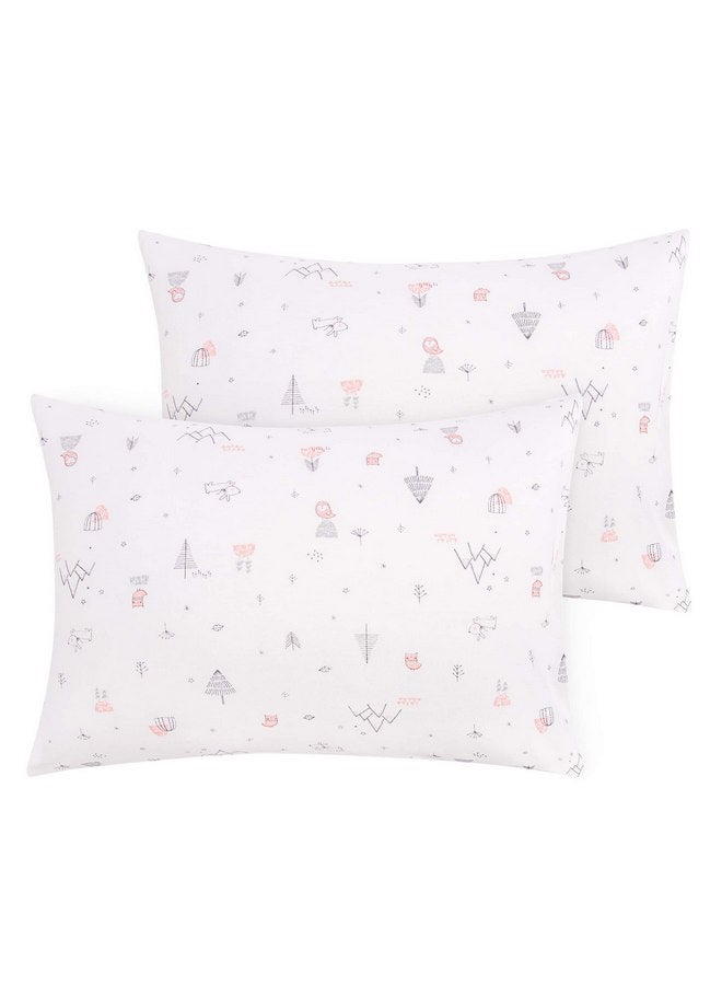 NTBAY NTBAY Organic Cotton Toddler Pillowcases - Super Soft & Breathable Jersey Cotton Toddler Pillow Cases, 13”x18” Pillow Cases with Envelope Closure, Pink Owl - Image 1