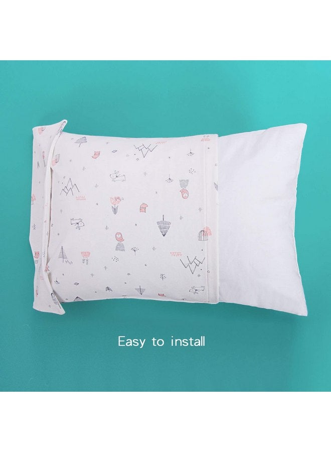 NTBAY NTBAY Organic Cotton Toddler Pillowcases - Super Soft & Breathable Jersey Cotton Toddler Pillow Cases, 13”x18” Pillow Cases with Envelope Closure, Pink Owl - Image 3
